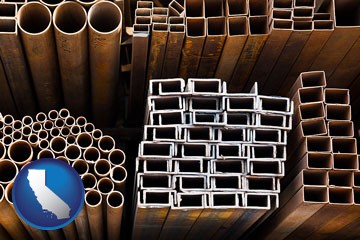 metal pipes, studs, and tubes for sale - with California icon