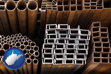 metal pipes, studs, and tubes for sale - with West Virginia icon